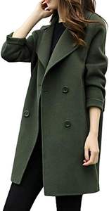 เสื้อโค้ทยาวแฟชั่นใหม่สำหรับผู้หญิง แบบต่อผ้า สไตล์หลวม ใส่ได้ทั้งฤดูใบไม้ร่วงและฤดูหนาว มีไซส์ใหญ่พิเศษ ผ้าขนสัตว์ สำหรับสาวๆ - Product Image 3