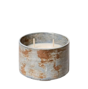 Pot à bougie en métal finition rustique, vide, personnalisé, écologique, fait à la main, porte-bougie rond, Noël, Pâques - Product Image 1