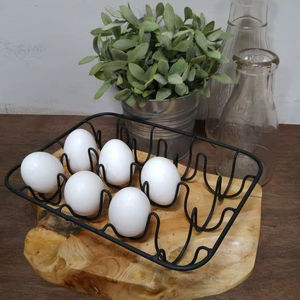 Vintage Metal <b>Egg</b> Holder Perfect For Farmhouse <b>Decor</b> Offering Durability Strength And Attractive Rustic Appearance - Product Image 1