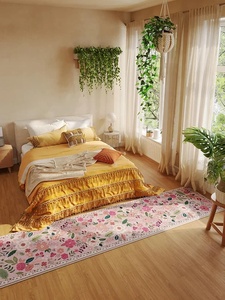 High demanded Pink Hand-Knotted Runner Rug for Hallways Kitchen Bedroom Rug <b>Non</b> <b>Slip</b> Long Washable Runner Rugs Floral Carpet - Product Image 6