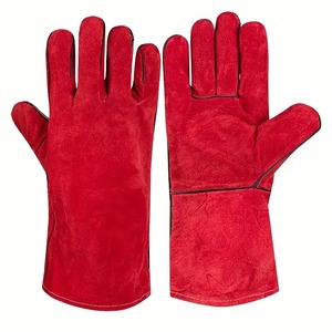 Gants de soudage en cuir d'origine, longs gants de soudage résistants au feu, à la chaleur et aux flammes, pour cheminée, poêle, barbecue, soudage - Product Image 1