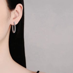 Fully Iced Out VVS Moissanite Diamond Stud <b>Earrings</b> IGI Certified 14K White Gold Plating Diamond Hip Hop Style for Women - Product Image 6