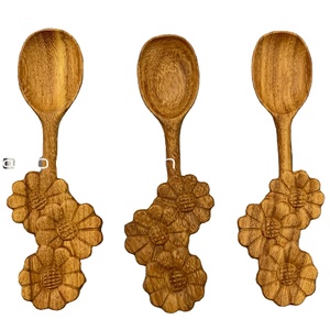 Hot Sale Repeatable <b>Wooden</b> Dessert <b>Spoons</b> Teaspoon <b>Wooden</b> Handle Hanging Hole Design Convenient and Easy to Clean - Product Image 5