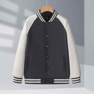 Chaqueta de béisbol para hombre con logotipo personalizado, Camiseta holgada deportiva Varsity en blanco y negro con chaqueta CollegeBaseballjacket para hombre, envío DDP - Product Image 1