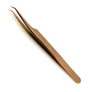 Professional Quality Steel Rose Gold Anti-Static Durable Eyelash Extension Tweezers 10mm 90-Degree <b>Isolation</b> - Product Image 4