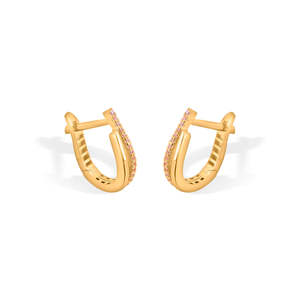 Pendientes de Aro y Colgantes Dazzle Edge Gold Hoop y Huggie - Product Image 4