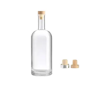 New Design 700ml Custom T-shaped Cork Liquor Glass Bottle