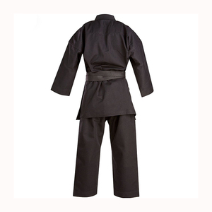 Uniforme de karaté pour adultes, noir, 100% coton, durable, unisexe, vêtements d'arts martiaux, coupe classique, teinture unie, en stock - Product Image 3