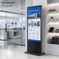 AOOWHAO Tech Showroom Interactive Kiosk Floor Standing Digital Signage for Computer Store 4K UHD Display with 3-Year Warranty