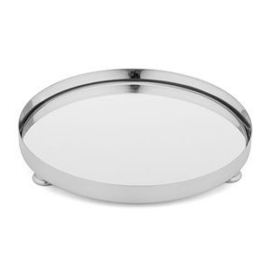 ถาดเสิร์ฟอาหารสแตนเลสพร้อมที่จับสองอันพร้อมสไตล์การตกแต่งรูปทรงกลม - Product Image 4