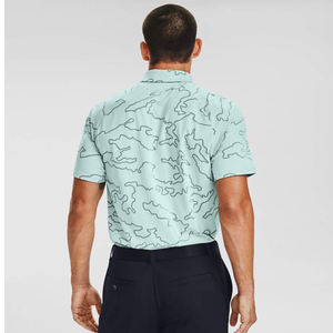 เสื้อกอล์ฟผู้ชายคุณภาพสูงขายส่ง ผลิตจากโพลีเอสเตอร์ผสมสแปนเด็กซ์ ระบายอากาศได้ดี แห้งเร็ว ผ้าถักพิมพ์ลายทั้งตัว ทรงปกติ - Product Image 4