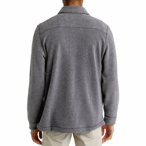 Chaqueta de entrenador de hombre de diseño personalizado OEM cortavientos liso de talla grande con tela de lona en blanco y logotipo personalizado - Product Image 4