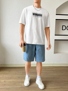 T-shirt Homme Personnalisé Haut de Gamme à Épaules Tombantes, Coton Lourd 100% Coton, Style Streetwear Oversize de Luxe pour Hommes - Product Image 3