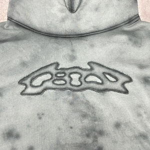 Ropa de calle transpirable algodón de rizo francés Sun Faded Vintage Zip up lavado personalizado parche bordado desgastado sudaderas con capucha para hombres - Product Image 6