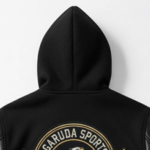 Chaqueta Universitaria con Capucha de Manga Larga de Alto Rendimiento para Hombre, Chaqueta Universitaria con Bordado de Chenilla de Buena Calidad - Product Image 4