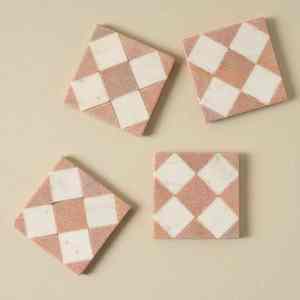 Classic Wooden Coasters with Hand Carved Walnut Pattern Set of Elegant <b>Table</b> <b>Protectors</b> - Product Image 5