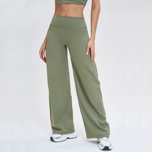 Pantalones de Yoga Anchos de Pierna Ancha para Mujer, de Cintura Alta, con Campana, de Secado Rápido, Transpirables y Ecológicos, Leggings de Gimnasio - Product Image 4