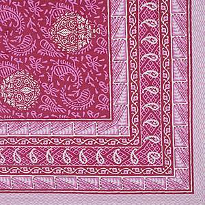 Parure de lit double avec 2 taies d'oreiller, imprimé ethnique rose, ensemble 3 pièces pour usage domestique (ADB1471) - Product Image 5