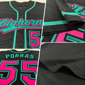 Camiseta de béisbol personalizada, manga corta, botón, equipo impreso, logotipo, 100% poliéster, antibacteriano, transpirable, secado rápido, colores personalizados - Product Image 4