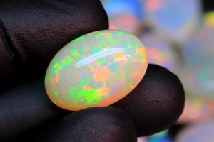 หินโอปอลทรงหลังเบี้ยของแท้จากเอธิโอเปียหินโอปอลขัดเรียบสีรุ้งแวววาวแวววาวพลอยโอปอลเอธิโอเปียของขวัญสำหรับเธอ - Product Image 4