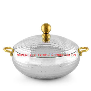 Vente en gros Pots ronds en forme de dôme martelés Pots en métal de luxe Design rond - Product Image 2