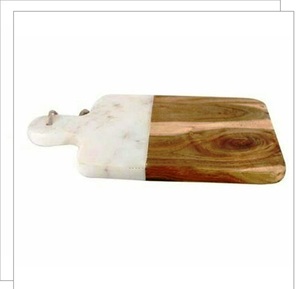 Mini planche à découper rectangulaire en marbre blanc Planche à découper personnalisée en gros Blocs à découper blancs et bruns fabriqués en Inde - Product Image 4