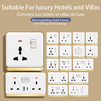 TEP Série L6 Interrupteur mural ultra-mince à toucher doux, 1 à 4 modules, unipolaire ou bipolaire, pour maison moderne et hôtel, à bouton-poussoir