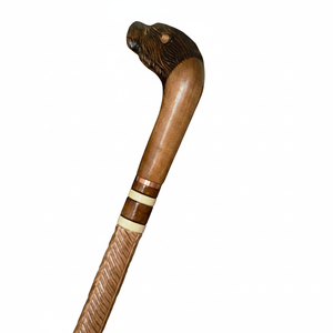 Canne de marche vintage en bois poli, écologique, robuste et durable, bâton rectangulaire sculpté par des artisans, support de marche design - Product Image 4