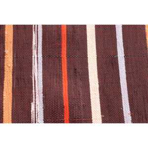 Vintage 2.9x7.1 ft Rug, Kilim Turkish Rug, <b>Brown</b> Persian Rug <b>Wool</b> - Product Image 5