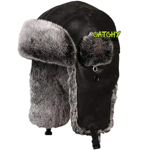 Chapeau d'aviateur d'hiver pour homme avec rabat d'oreille CHAUD, imperméable, fausse fourrure pour les sports, les fêtes, la pêche - Product Image 6
