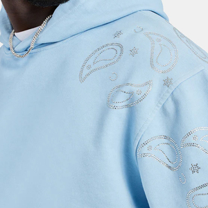 Rhinestone Hoodie Custom 2025 Hoodie With High Quality 100% Cotton Print Logo Rhinestone <b>Pullover</b> <b>Man</b> hoodies - Product Image 6