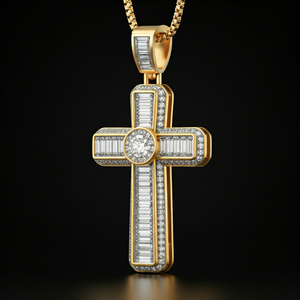 Star Dust Sterling <b>Silver</b> Lab Grown Diamond Pendant Hip Hop Style Gold Plated Jewelry Fashionable Gift for <b>Men</b> Women - Product Image 2