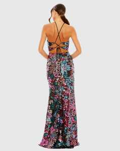 <strong>halter</strong> <strong>neck</strong> cutout design Sleeveless A-Line Prom <strong>Dress</strong> Cute Party Wear for Cocktails Floral Beaded Pearl Decorations Natural - Product Image 5