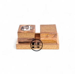 Juego de quemador de incienso de latón y madera de diseño árabe, quemador de incienso Bakhoor personalizado para el fabricante de artículos de hogar y oficina - Product Image 2