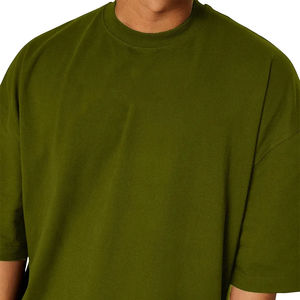 Fabricante OEM, venta al por mayor, logotipo personalizado, 100% algodón, camiseta de gran tamaño para hombre, tela de punto pesado de alta calidad, diseño liso - Product Image 6