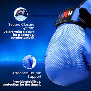 Gants de boxe RXN unisexes en cuir rouge antidérapants pour l'entraînement et les arts martiaux (14 ans et plus) - Product Image 5