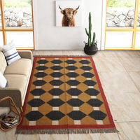 Beste Qualität 100% Wolle Jute Kelim Teppiche Luxus bestickte geometrische Vintage Blumenmuster Teppich Home Living Küche Auto 3D