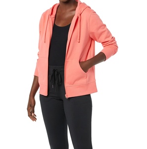 Automne Style décontracté femmes à manches longues imprimé sweat haute qualité brossé coton polaire à capuche plaine teint OEM Service - Product Image 1