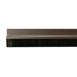 Joint de porte en PVC marron avec brosse, 1 mètre - Product Image 1