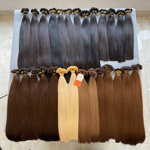 Extensiones de cabello Remy virgen europeo preadherido alineado con cutícula de fondo grueso de alta calidad 100% cabello de queratina vietnamita crudo - Product Image 3