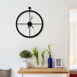 Double Frame 18-Inch Black Metal Wall <b>Clock</b> With Silent Needle Display for Home Office Living Room Use Manufactured in India - Product Image 5