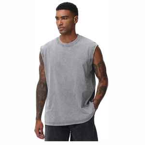 Camiseta sin mangas de gimnasio recortada de gran tamaño para hombre - Product Image 5