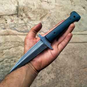 Cuchillo de alta calidad de acero de Damasco nuevo cuchillo de moda hecho a mano personalizado OEM Camping Bush Craft cuchillo de caza con mango fuerte de Micarta - Product Image 1