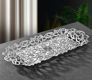 Plateau design moderne en acier inoxydable de grande qualité plateau de service à thé et café pour la maison hôtel vaisselle décoration de table plateau de service - Product Image 6