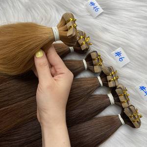 VENTE EN GROS RUBAN DONATEUR UNIQUE CRU INS COULEURS DROITES NATURELLES DE L'USINE EXTENSIONS DE CHEVEUX HUMAINS SLAVIQUES RUSSES - Product Image 4