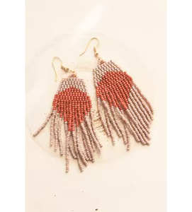 Boucles d'oreilles créoles bohèmes à franges de perles, faites à la main, géométriques, avec pampilles, bijoux ethniques pour femmes, style mode - Product Image 3