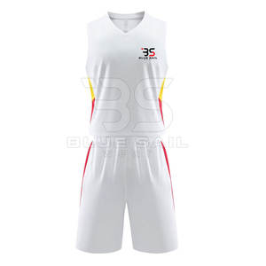 Conjunto de uniforme de baloncesto de tela transpirable con número personalizado y combinaciones de colores del equipo uniforme de baloncesto personalizado - Product Image 1