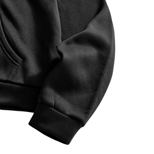 Sudadera con Capucha Negra Unisex con Cierre, Forro Polar, Bolsillo Canguro, Manga Larga, Estilo Casual Urbano, Cortavientos, Transpirable, para Invierno - Product Image 5