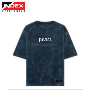 Camiseta recortada cuadrada de algodón lavado ácido gráfica Vintage de gran tamaño con dobladillo cóncavo de alta calidad personalizada 250 GSM - Product Image 3