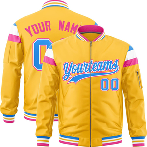 Personalized <b>Varsity</b> <b>Bomber</b> <b>Jacket</b> Satin Fabric Zip Up Design Custom Name Number Logo Teamwear Dropshipping OEM <b>Jacket</b> for <b>Men</b> - Product Image 4